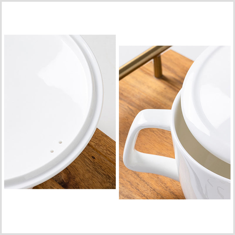 Bone China Noodle Bowl - with Lid & Handle