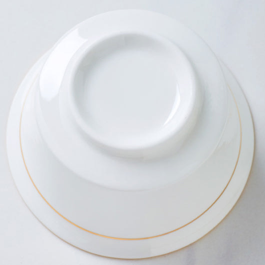 Bone China Gaiwan - White with Gold Rim