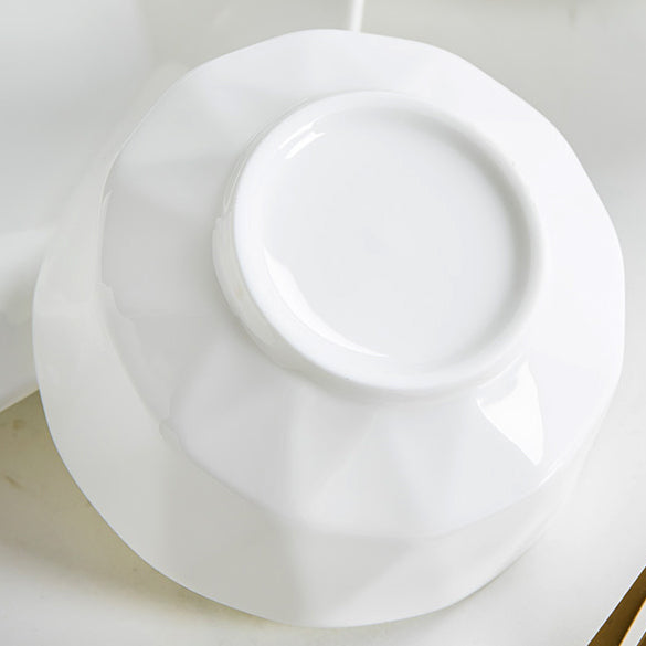 Bone China Tableware - Octagon Bowl in Creamy White
