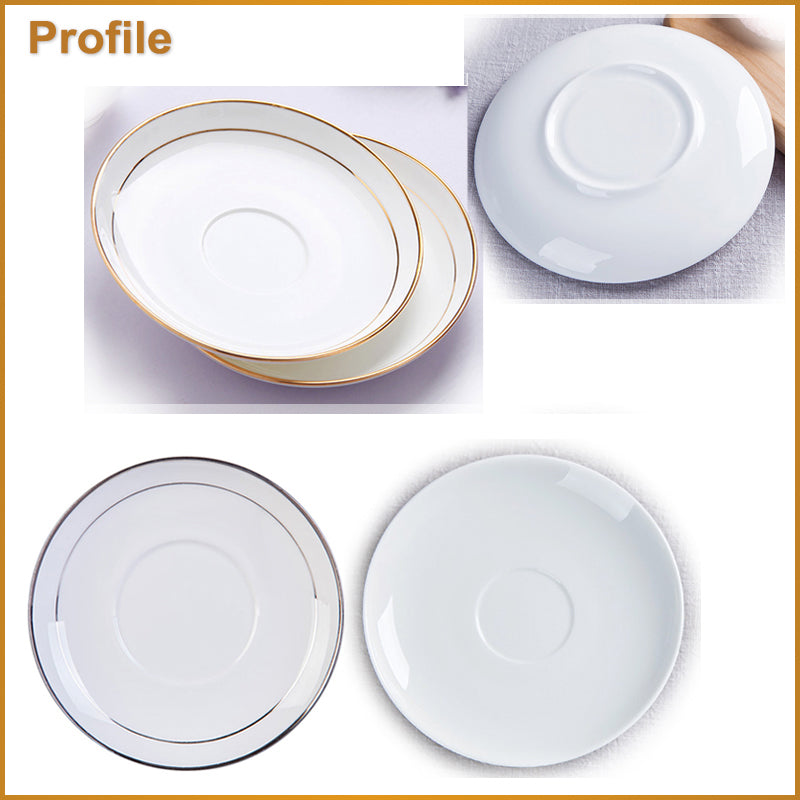 Bone China Sauce Dish - with Options of Gold Rim, Silver Rim or without Rim
