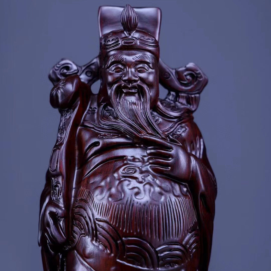 Set of 3 Wood Engraved Figurines - Table Decor for Living Room