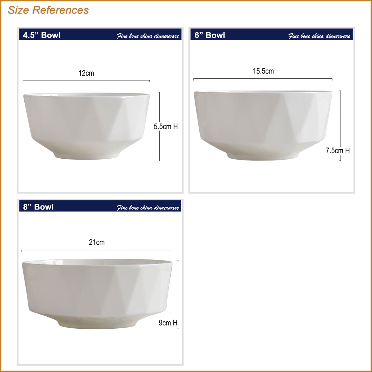 Bone China Tableware - Octagon Bowl in Creamy White