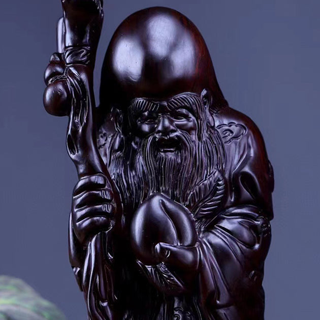 Set of 3 Wood Engraved Figurines - Table Decor for Living Room