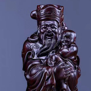 Set of 3 Wood Engraved Figurines - Table Decor for Living Room