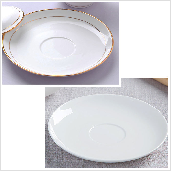 Bone China Sauce Dish - with Options of Gold Rim, Silver Rim or without Rim