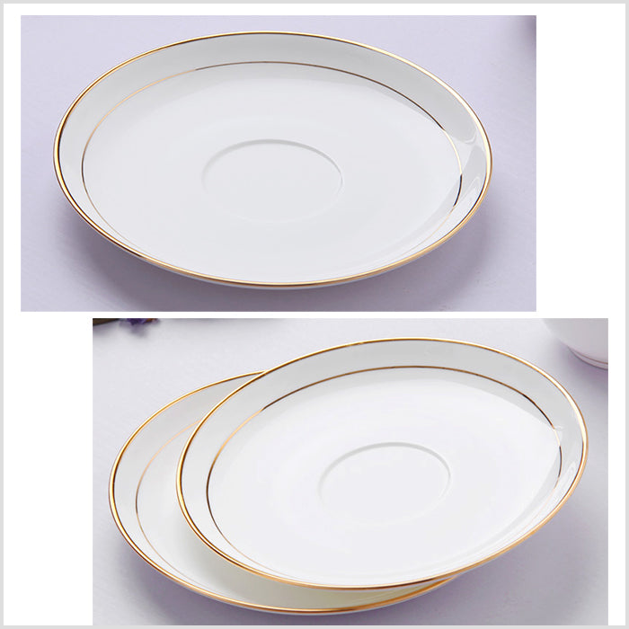 Bone China Sauce Dish - with Options of Gold Rim, Silver Rim or without Rim