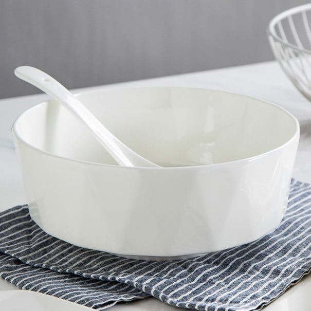Bone China Tableware - Octagon Bowl in Creamy White