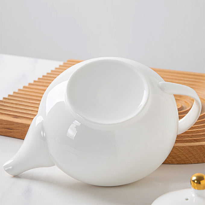 Bone China Tea Set - White with Gold Rim