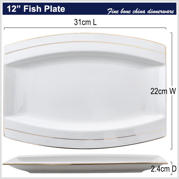 Bone China Fish Platter - Japanese Style