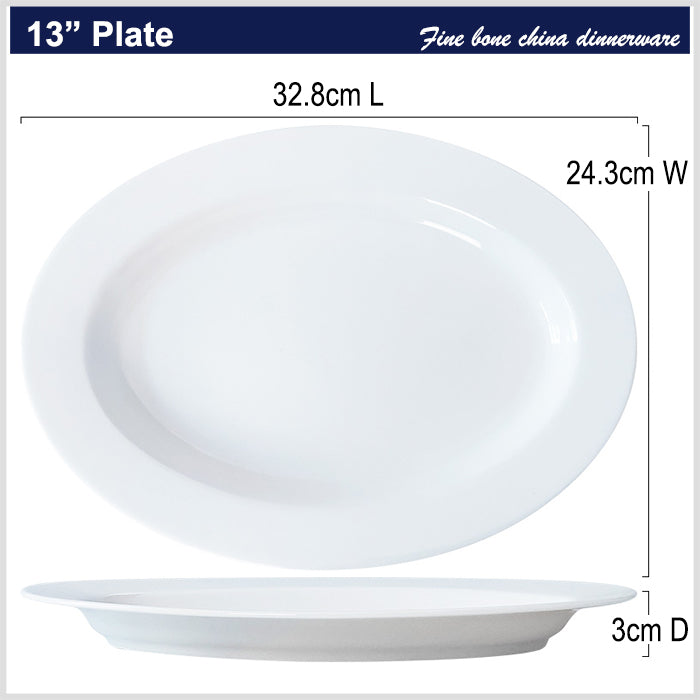 Bone China Fish Platter - Ellipse Shaped