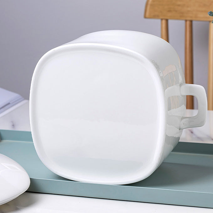 Bone China Square Soup Tureen - White W/Gold Rim or W/O Rim