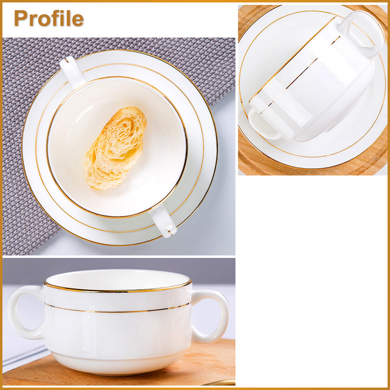 Bone China Earred Bowl - with or without Dish