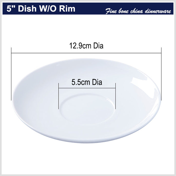 Bone China Sauce Dish - with Options of Gold Rim, Silver Rim or without Rim