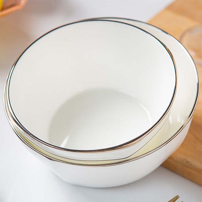 Bone China Tableware - Square Bowl with Curved Edge