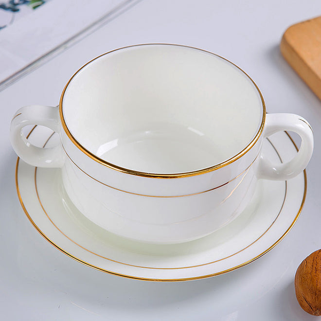 Bone China Earred Bowl - with or without Dish