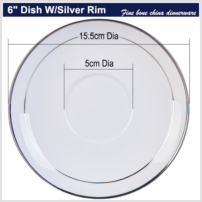 Bone China Sauce Dish - with Options of Gold Rim, Silver Rim or without Rim