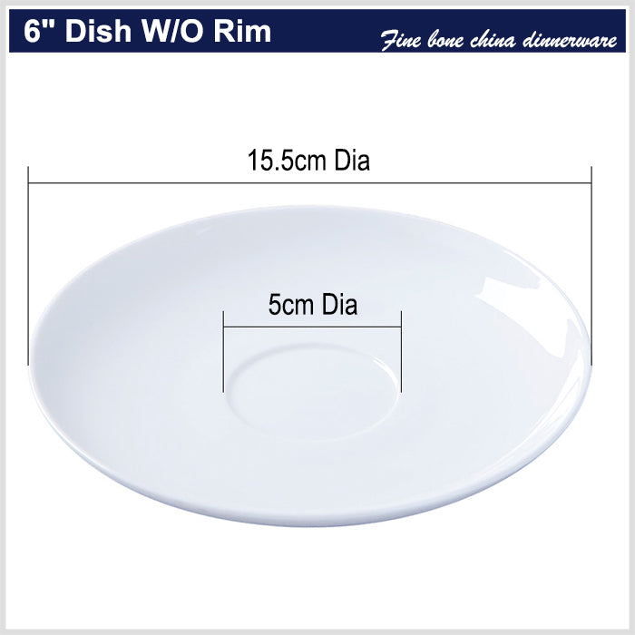 Bone China Sauce Dish - with Options of Gold Rim, Silver Rim or without Rim