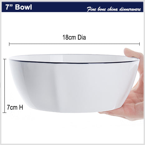 Bone China Tableware - Square Bowl with Curved Edge