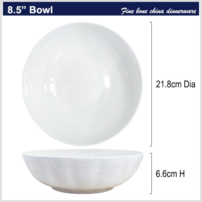 Bone China Tableware - Pumpkin Bowl in Creamy White
