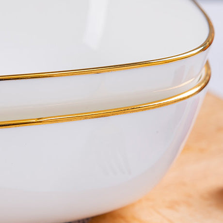 Bone China Tableware - Square Bowl with Curved Edge