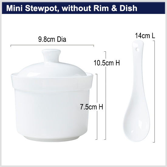Bone China Tableware - Stew Pot with Lid & Spoon