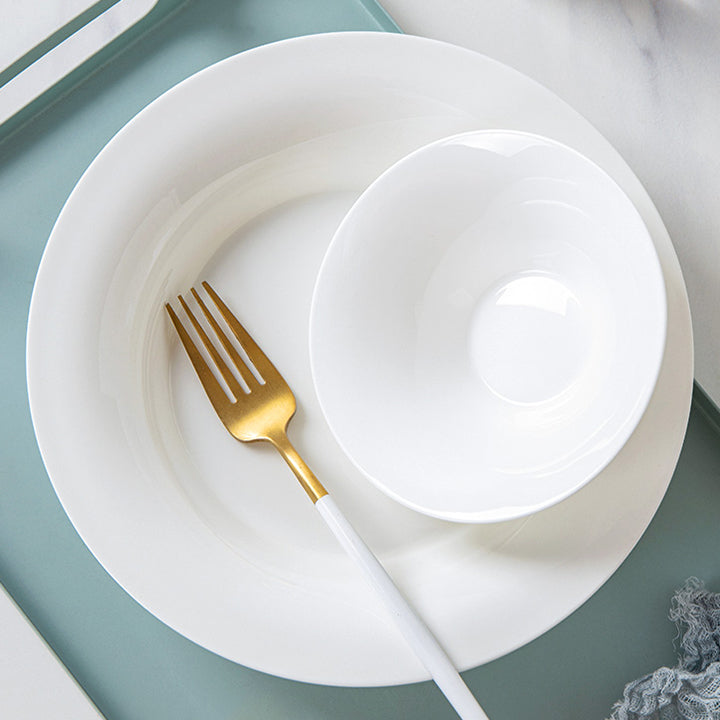 Bone China Horn Shaped Plate - in Creamy White