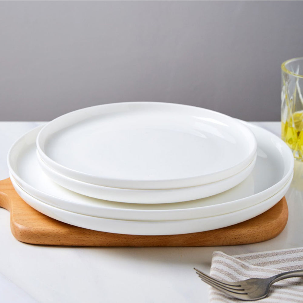 Bone China Dinnerware - Flat Plate in Creamy White