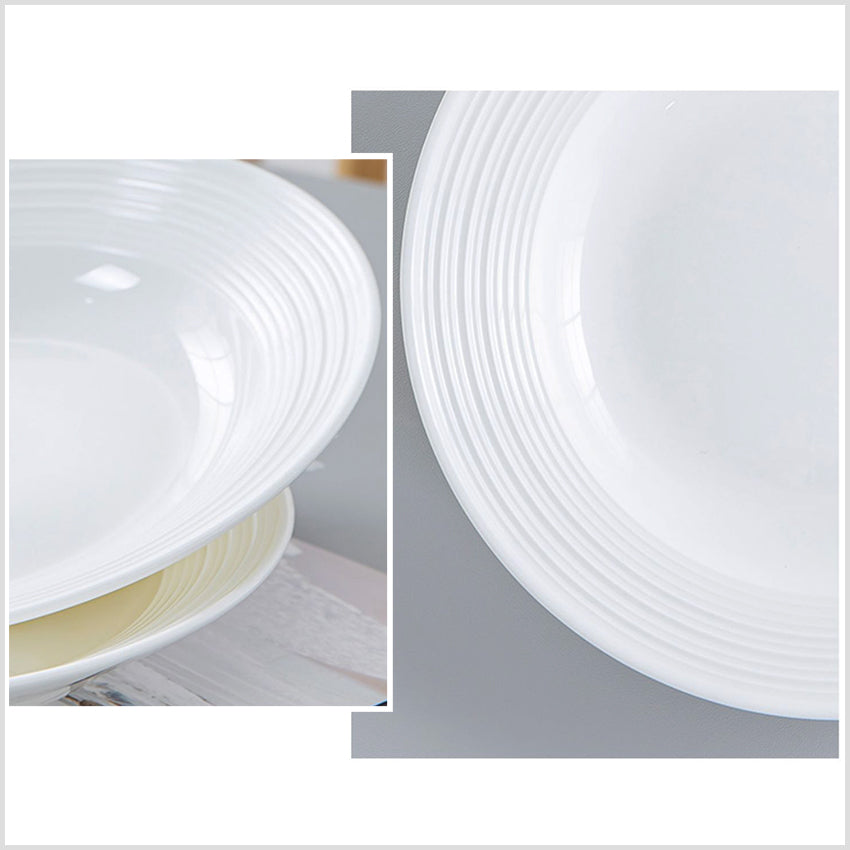 Bone China Round Plate - with Front Ridges