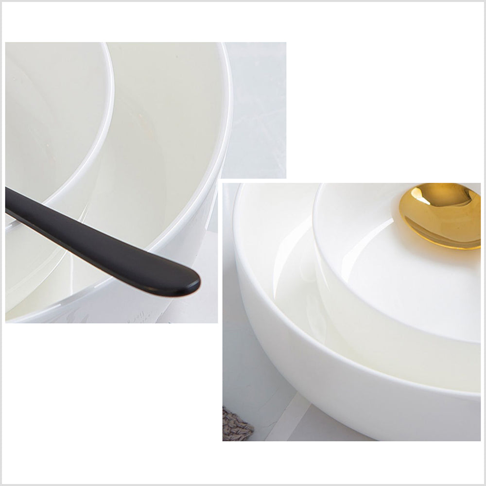 Bone China Dinnerware - Round Plate in Creamy White