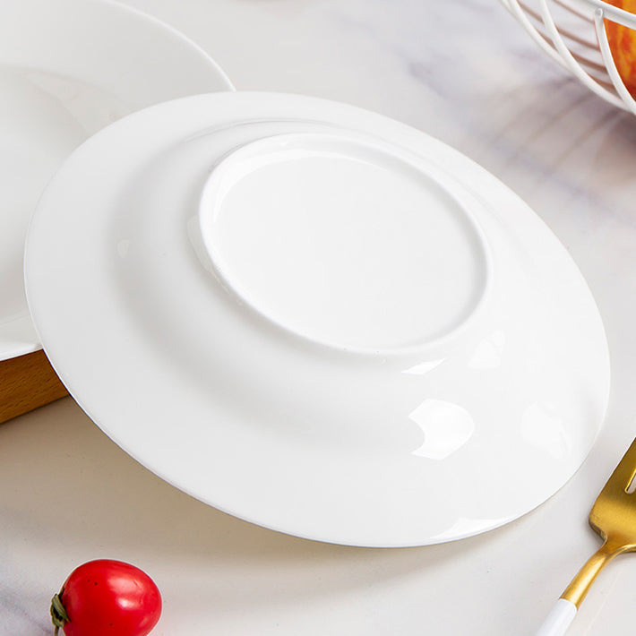 Bone China Soup Plate - Creamy Snow White