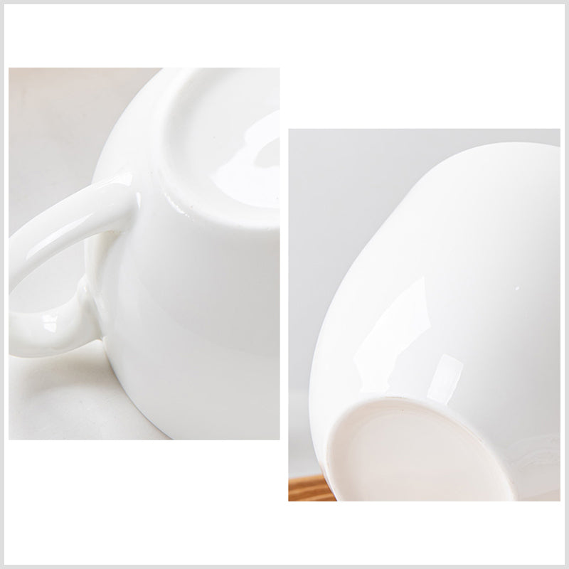 Bone China Bowl with Handle - in Creamy White