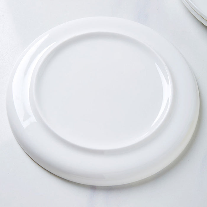 Bone China Dinnerware - Flat Plate in Creamy White