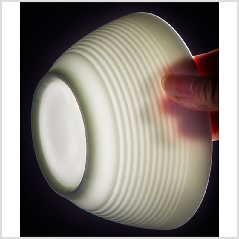 Bone China Round Bowl - Horizontal Ridges on Surface