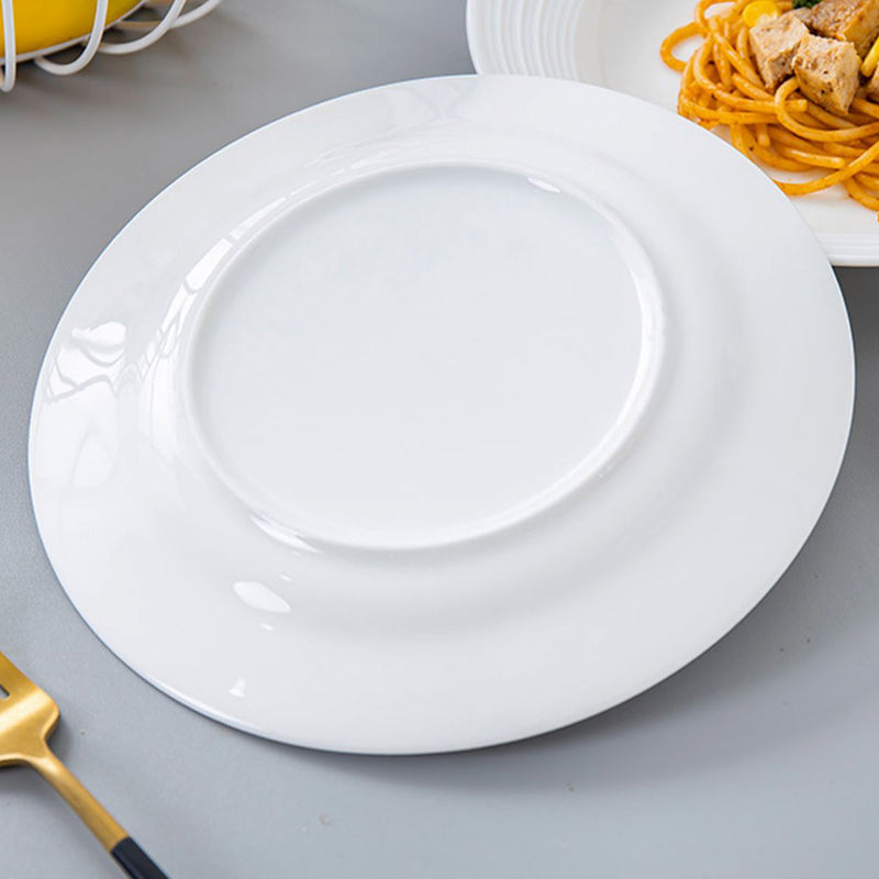 Bone China Round Plate - with Front Ridges