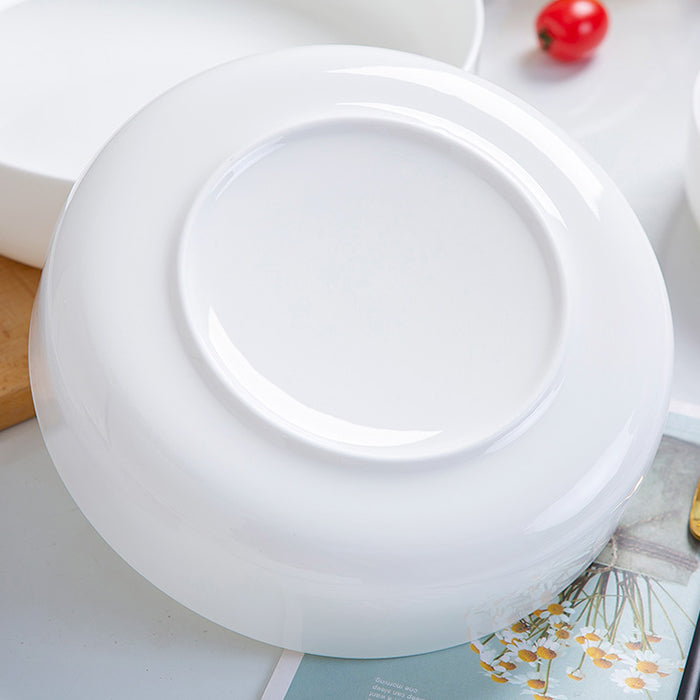 Bone China Dinnerware - Round Plate in Creamy White