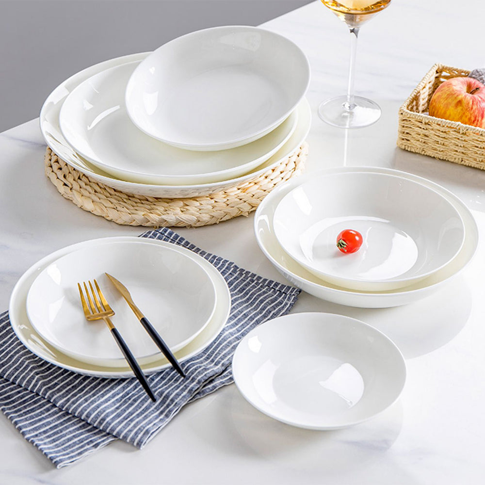 Bone China Dinnerware - Soup Plate in Creamy White