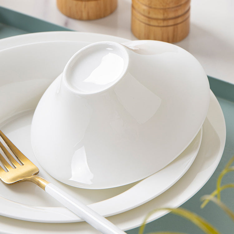 Bone China Horn Shaped Plate - in Creamy White