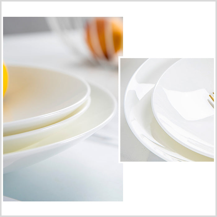 Bone China Dinnerware - Deep Plate in Creamy White