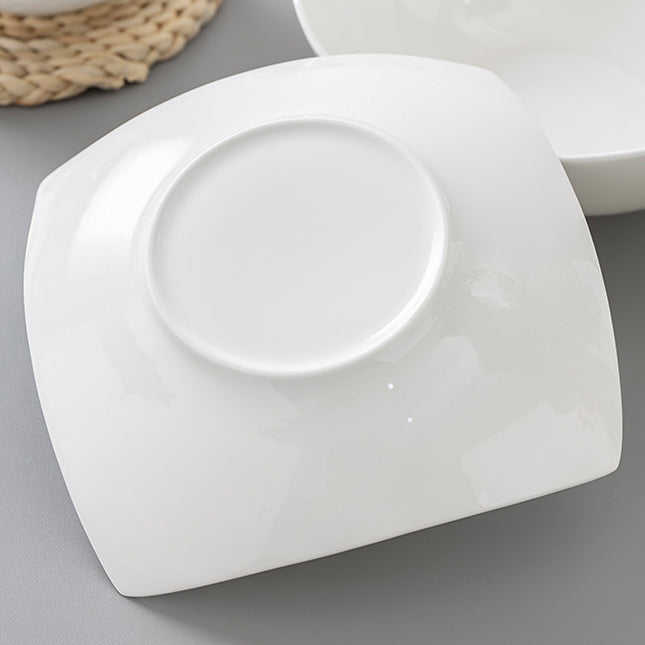 Bone China Square Bowl - Curved Edge with Upward Angles