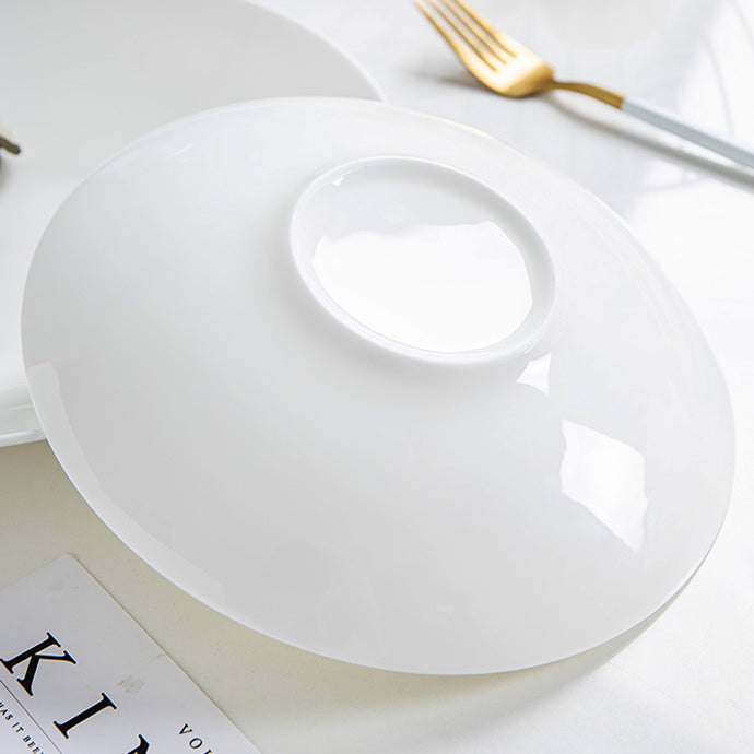 Bone China Dinnerware - Deep Plate in Creamy White