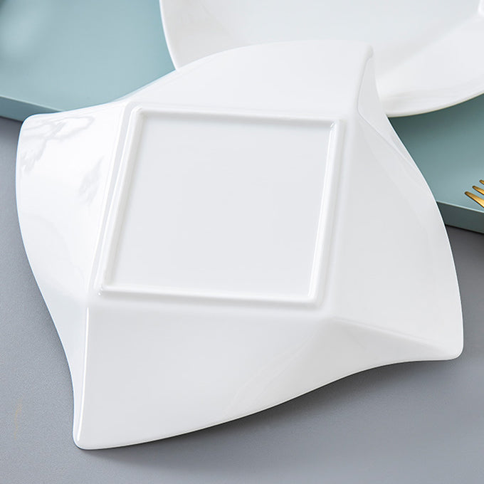 Bone China Dinnerware - Origami Plate in Creamy White