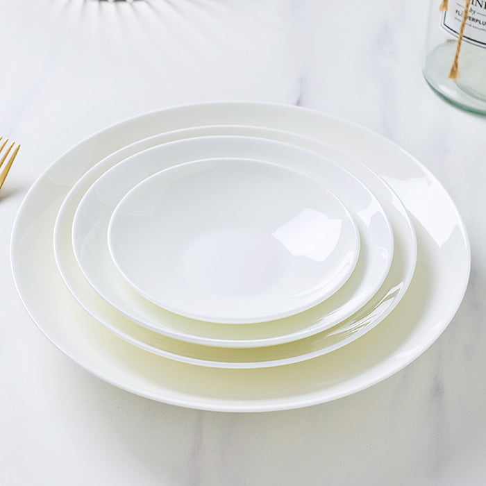 Bone China Dinnerware - Deep Plate in Creamy White