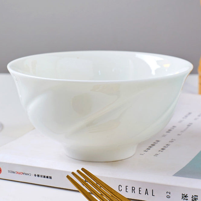 Bone China Round Bowl - with Carvings