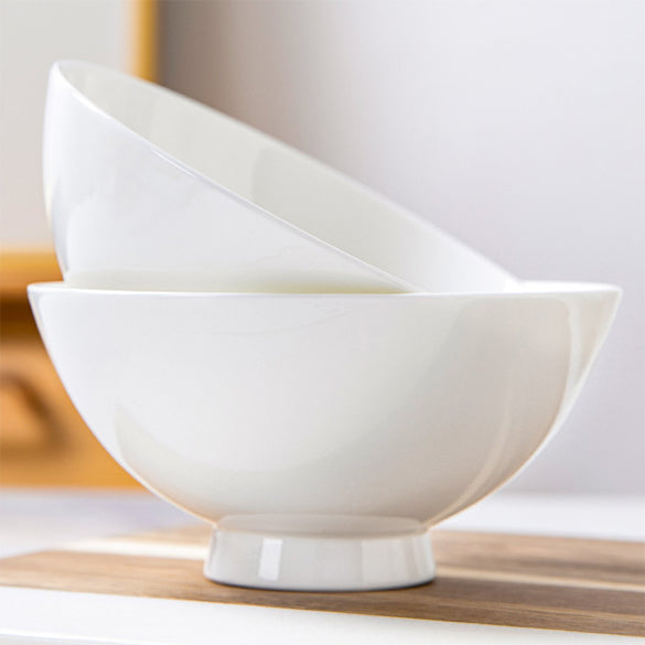 Bone China Wide Mouth Bowl - Cream White with Foot