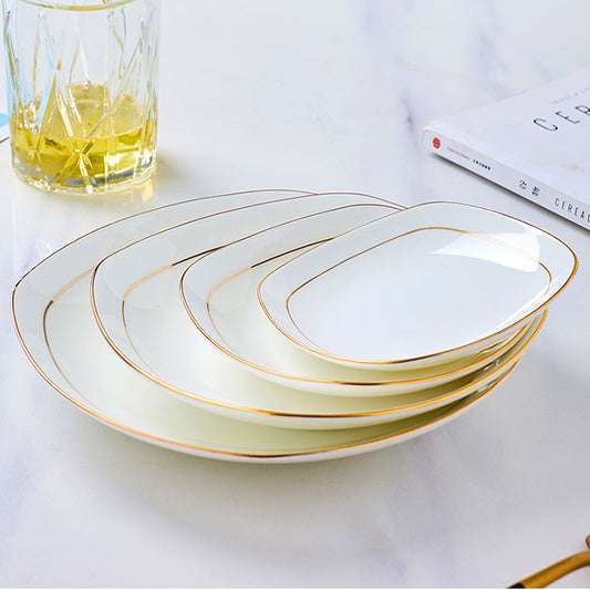 Bone China Deep Plate - Square with Curved Edge