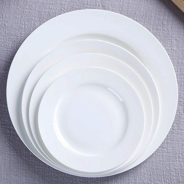 Bone China Flat Plate - Creamy Snow White