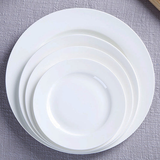 Bone China Flat Plate - Creamy Snow White