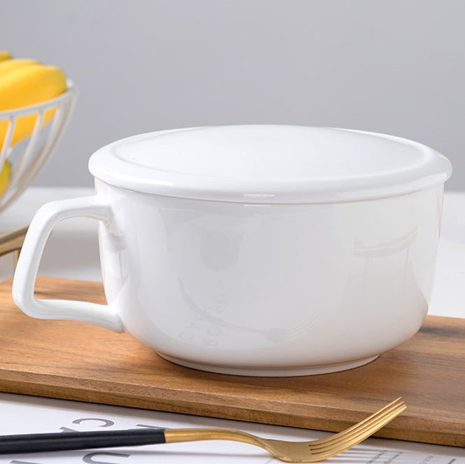 Bone China Noodle Bowl - with Lid & Handle