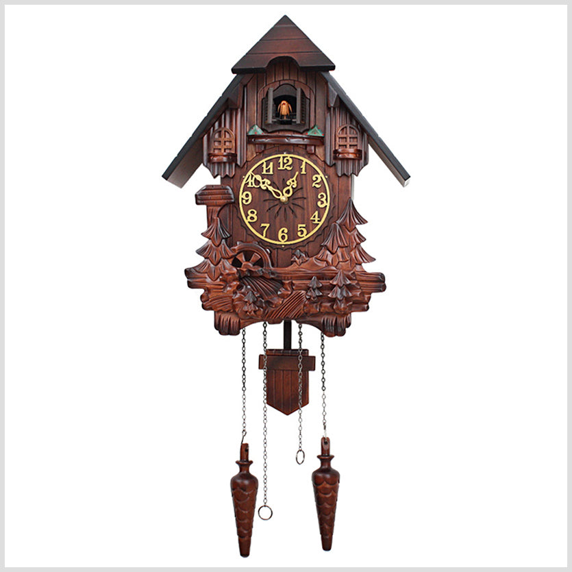 30" Cuckoo Clock of Natural Wood - Bird Chirping