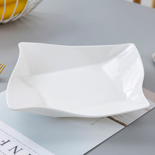 Bone China Dinnerware - Origami Plate in Creamy White